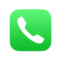 a green phone icon on a black background